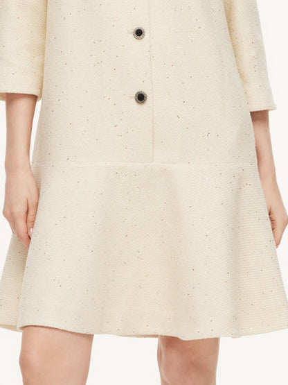 Sequins A-Line Ruffle Hem Women Mini Dress