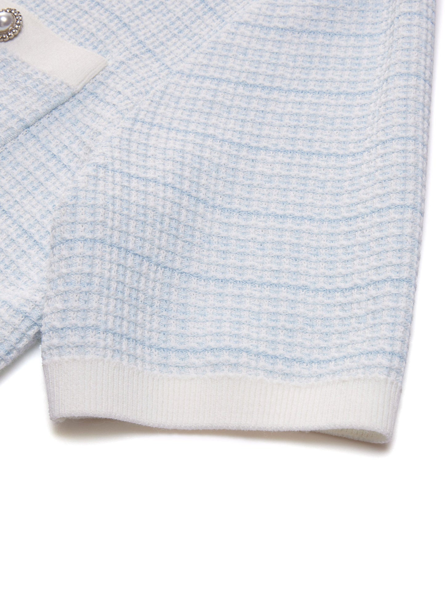 Tencel Blend Contrast Trim Women Textured Cardigan