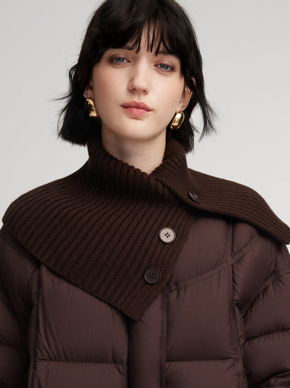 Cocoon Knitted Convertible Collar Goose Down Jacket