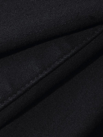 Black Ankle Length Flared Jeans