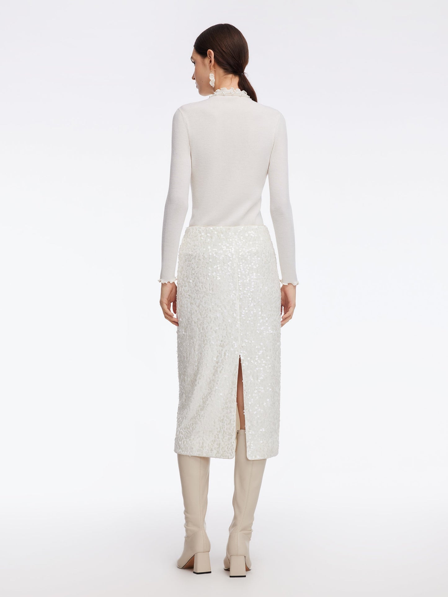 Velvet Sequins Women Pencil Skirt