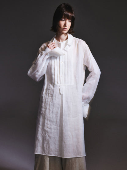 100% Ramie Loose Fit H-Line Unisex Long Shirt