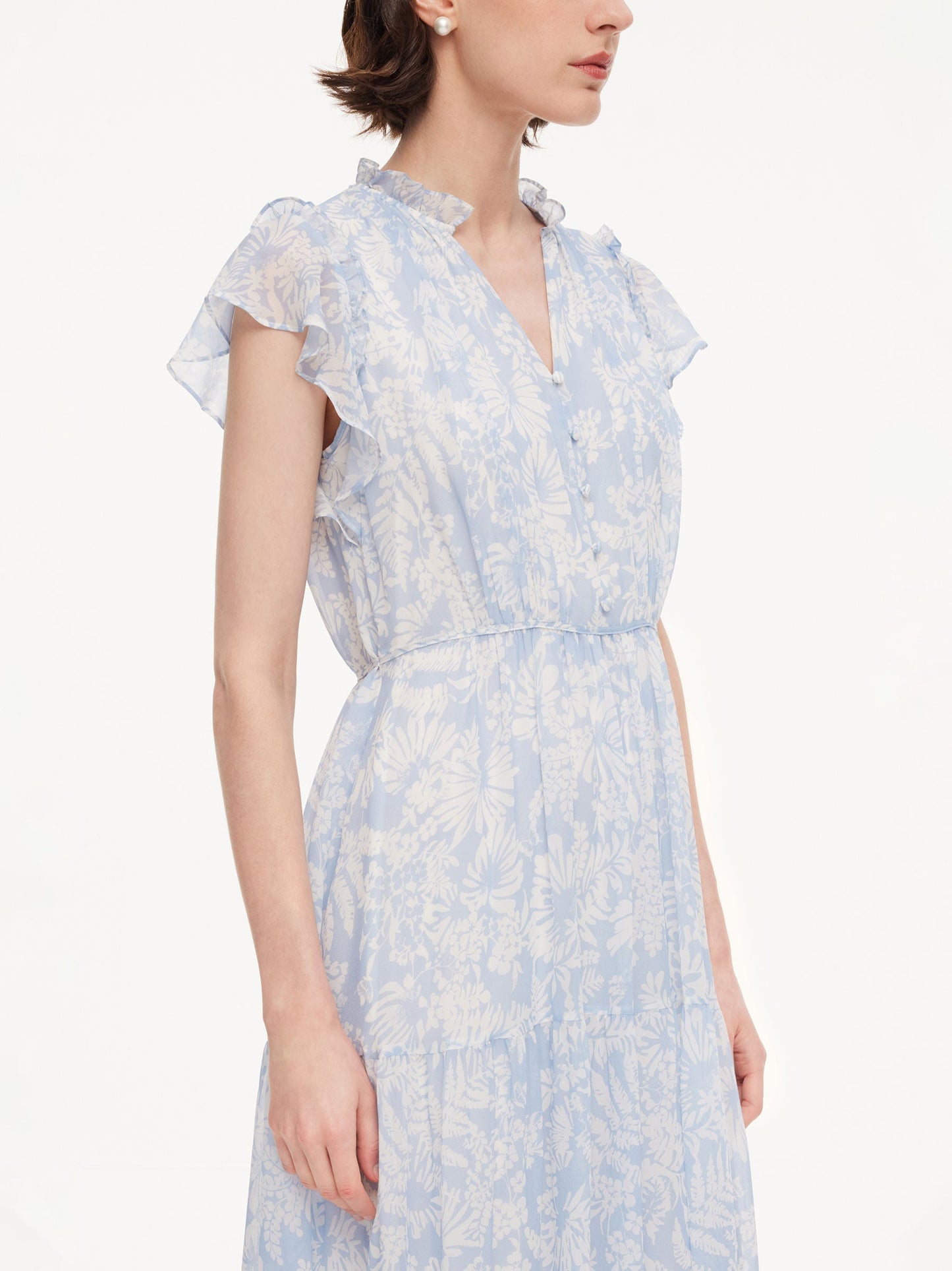 10MM Mulberry Silk Floral Print Women Maxi Dress