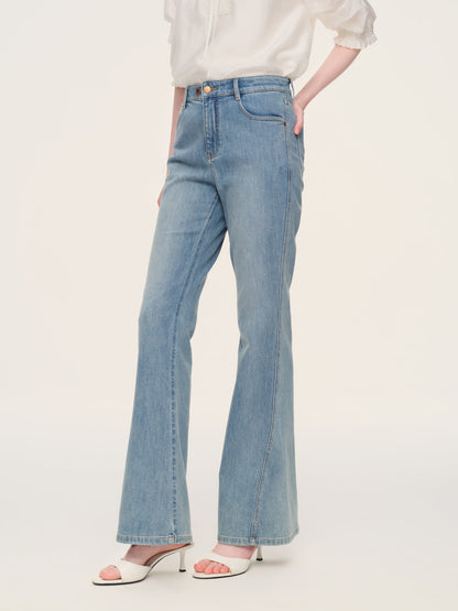Cotton Denim Stretch Women Flared Jeans
