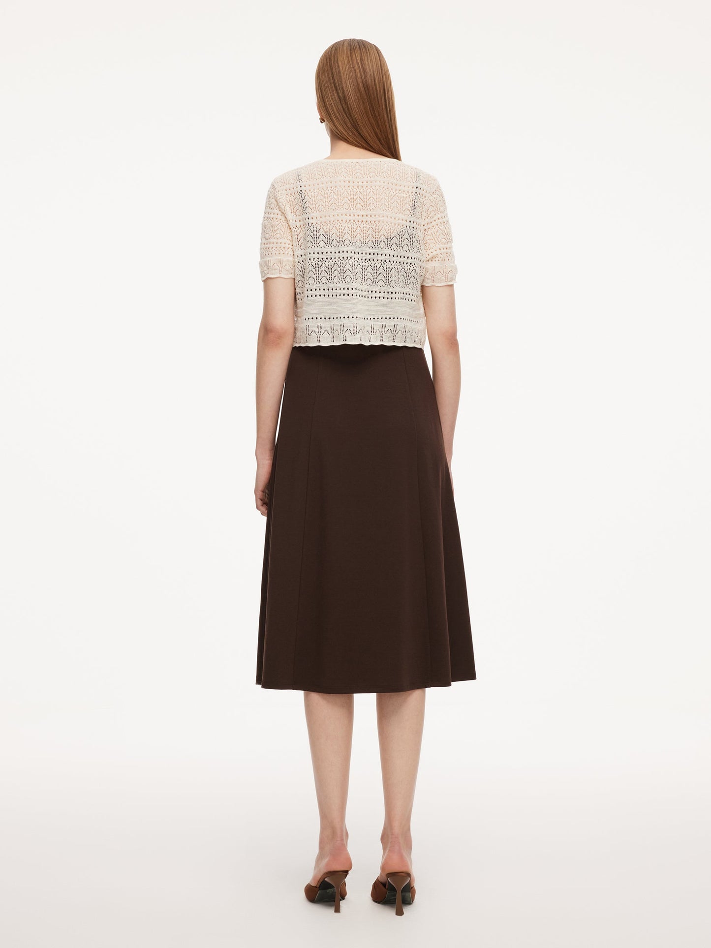 Tie Front Openwork Cardigan And Knit Strap Dress Two-Piece Set