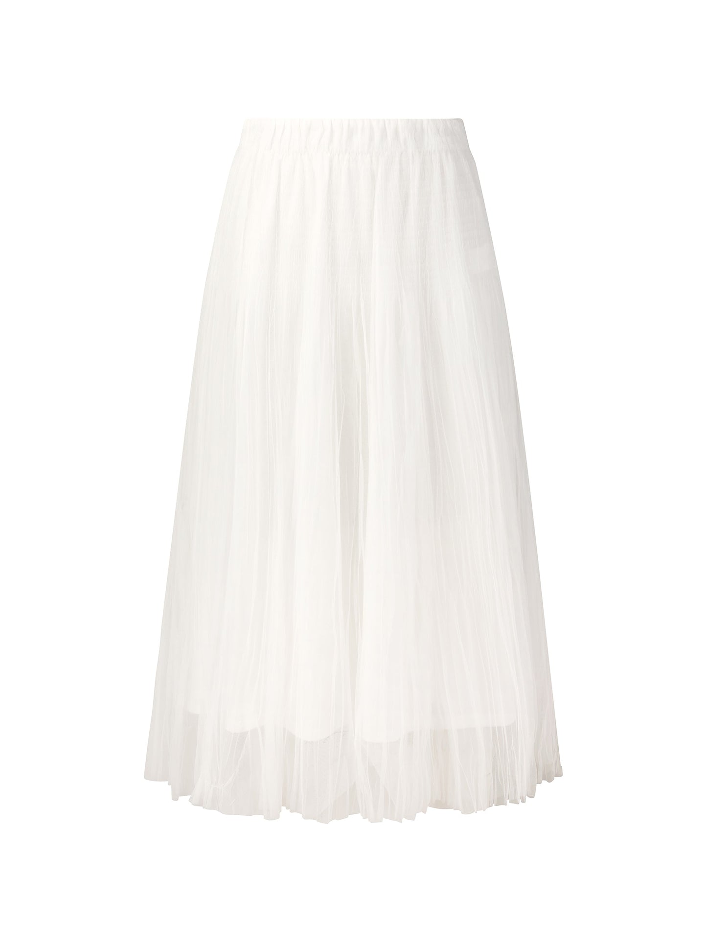 [Preview] Elastic Waist A-Line Pleated Women Mesh Skirt