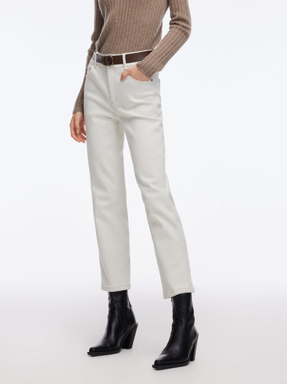 Denim Fleece Lined Women Ankle Length Jeans