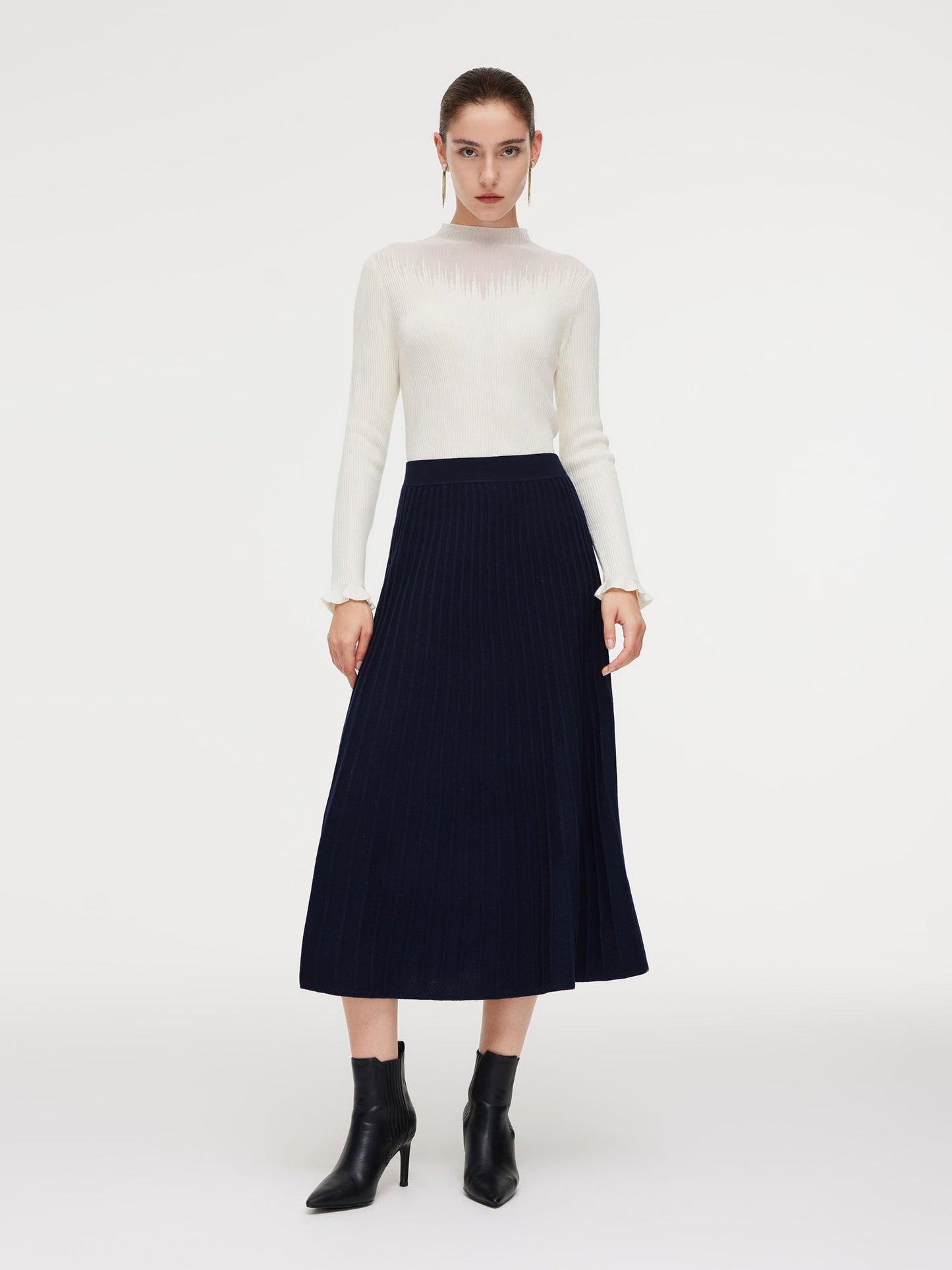 100% Wool A-Line Women Knit Skirt