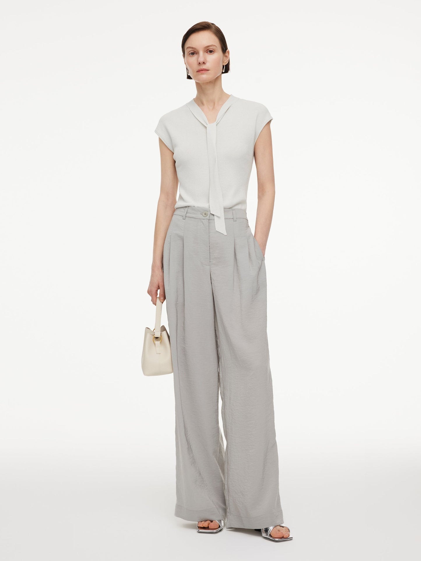 Triacetate Blend Women Straight Leg Pants