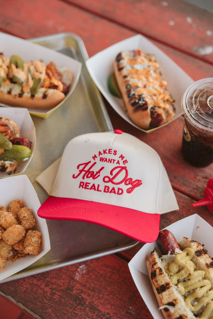 Makes me Want a Hot Dog - Red Vintage Trucker Hat