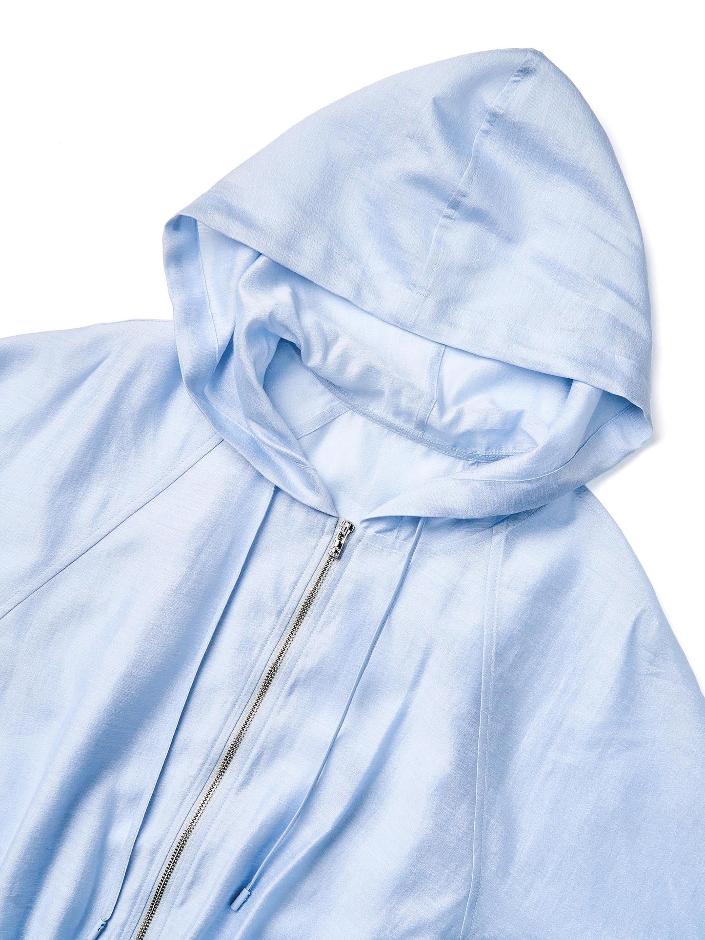 Tencel Acetate Linen Blend Women Zip-Up Hooded Cropped Jacket