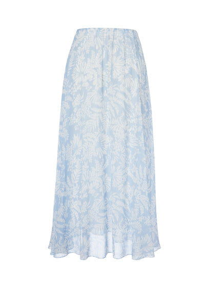 10MM Mulberry Silk Floral Print Women Skirt With Scrunchie