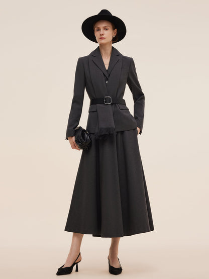 Worsted Wool Blend A-Line Women Skirt