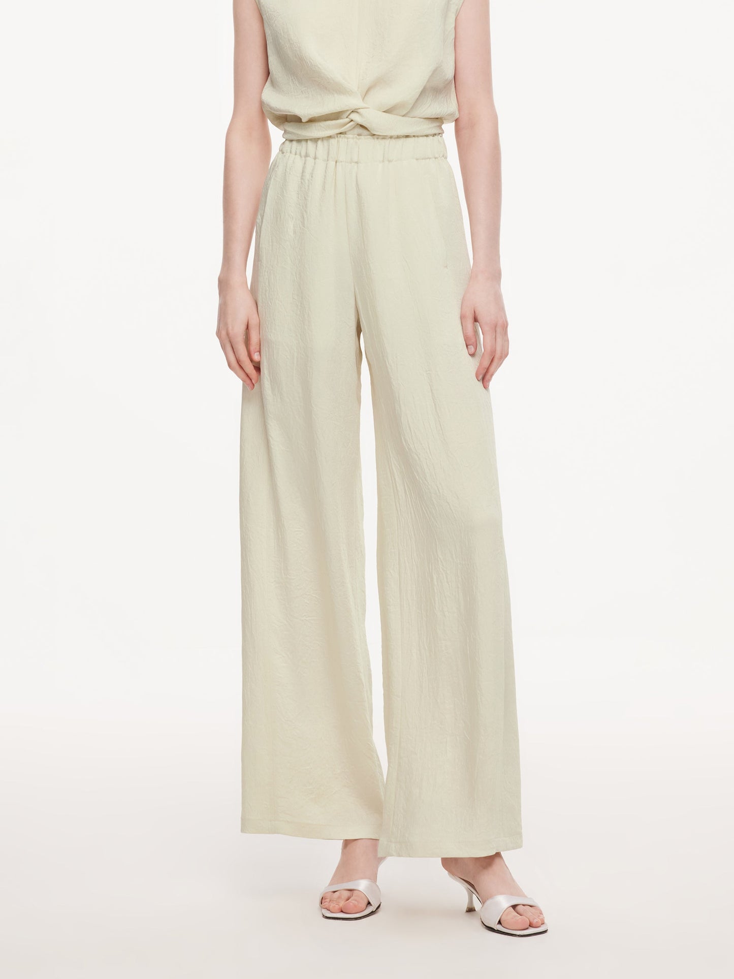 100% Acetate Straight Leg Women Pants