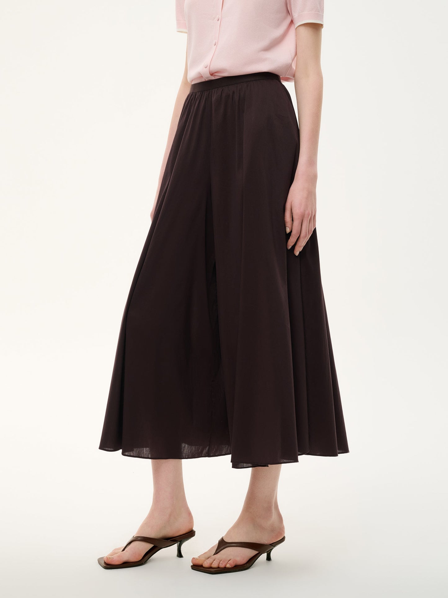 Cotton Blend A-Line Women Culottes