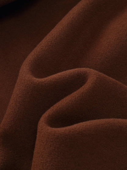 Cashmere Wool Blend Wide Collar Double-Faced Women Wrap Overcoat