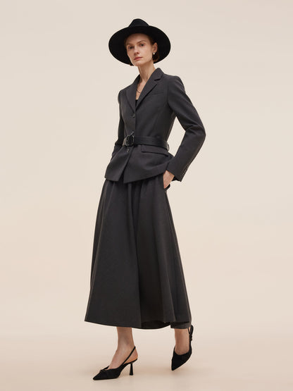 Worsted Wool Blend A-Line Women Skirt