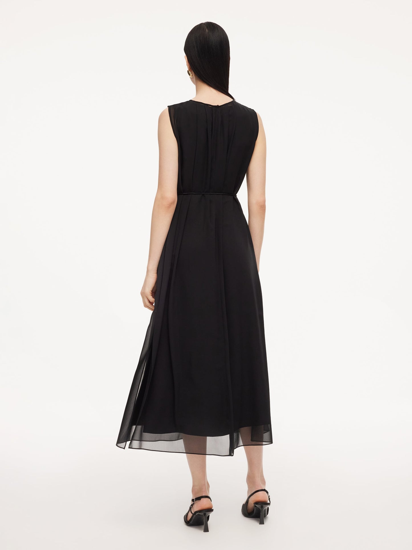 10MM Mulberry Silk Sleeveless Dress And 100% Acetate Sleeveless Dress Two-Piece Set