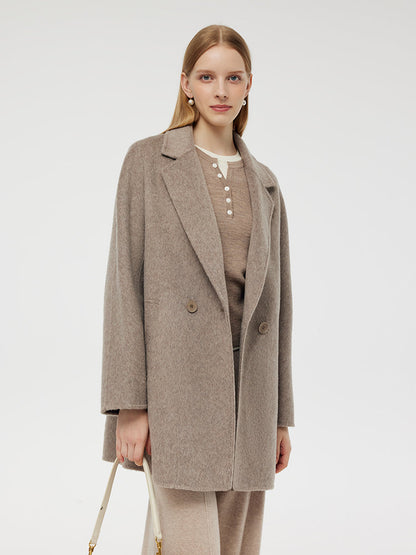 Wool Alpaca Women Mid-Length Coat