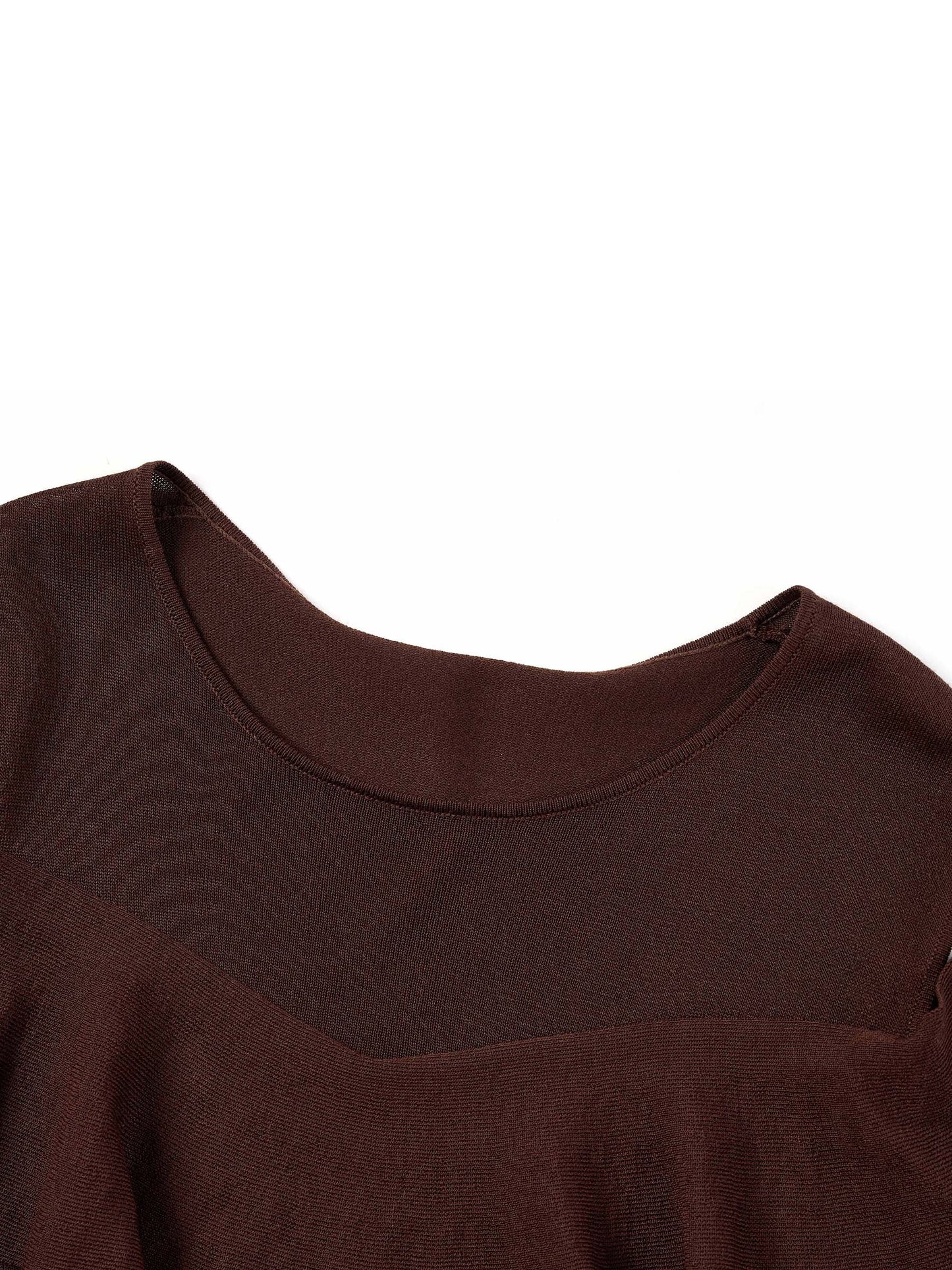 Tencel Blend Ruffle Cold Shoulder Women Knit Top