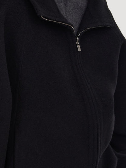 Tencel Wool Blend Double-Faced Hooded Women Jacket