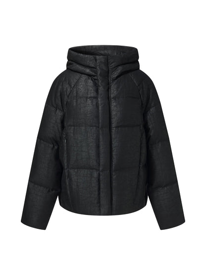 18MM Gambiered Canton Gauze Hooded Unisex Goose Down Jacket