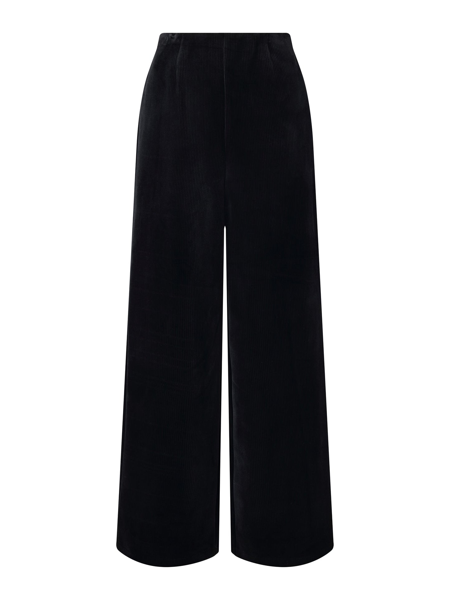 Velvet Ribbed Knit Women Loose Straight Leg Pants