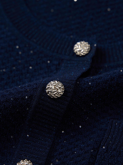 Lyocell Blend Sequins Women Cardigan