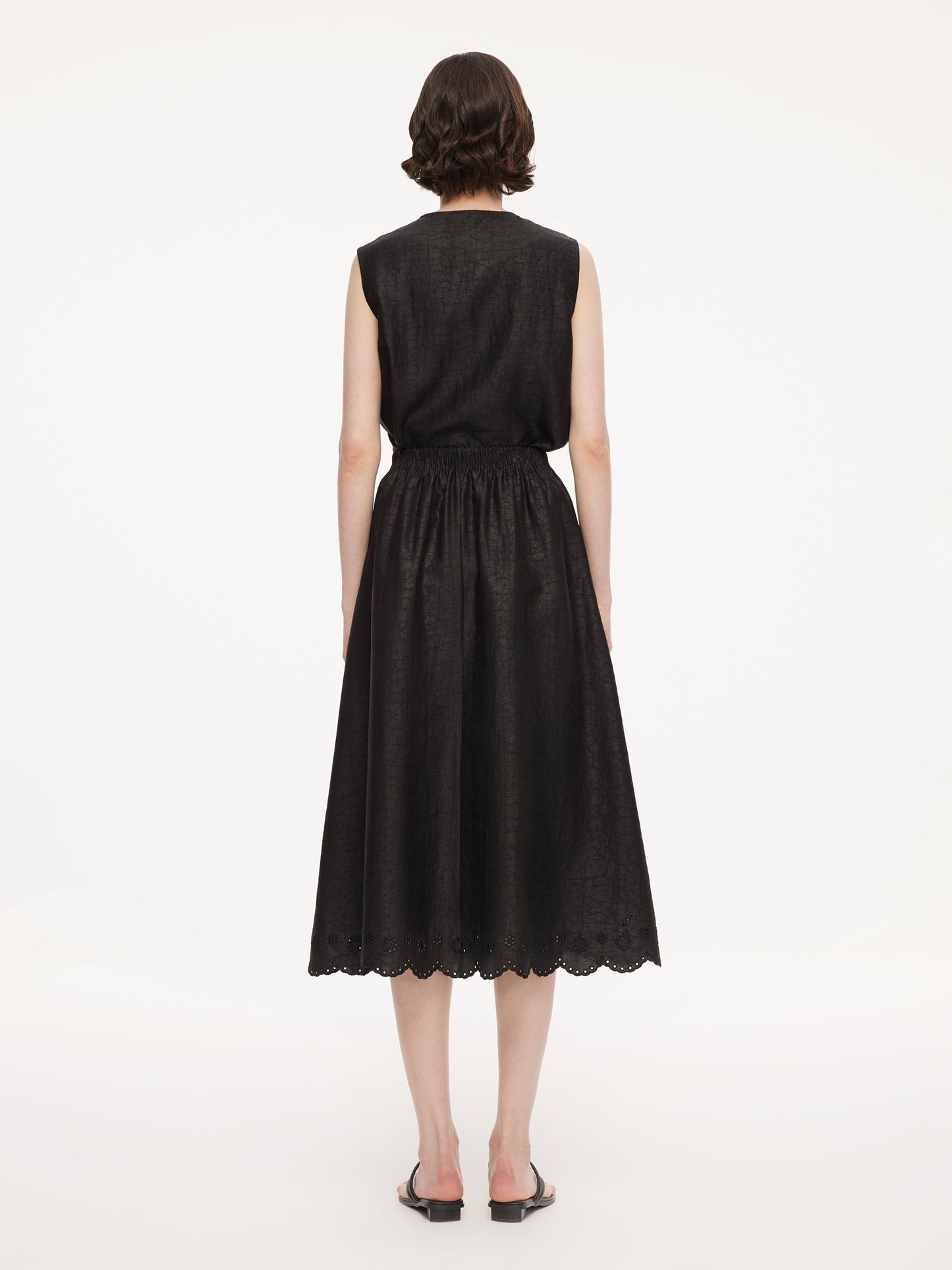 18MM Gambiered Canton Gauze Women Embroidered Hem Skirt