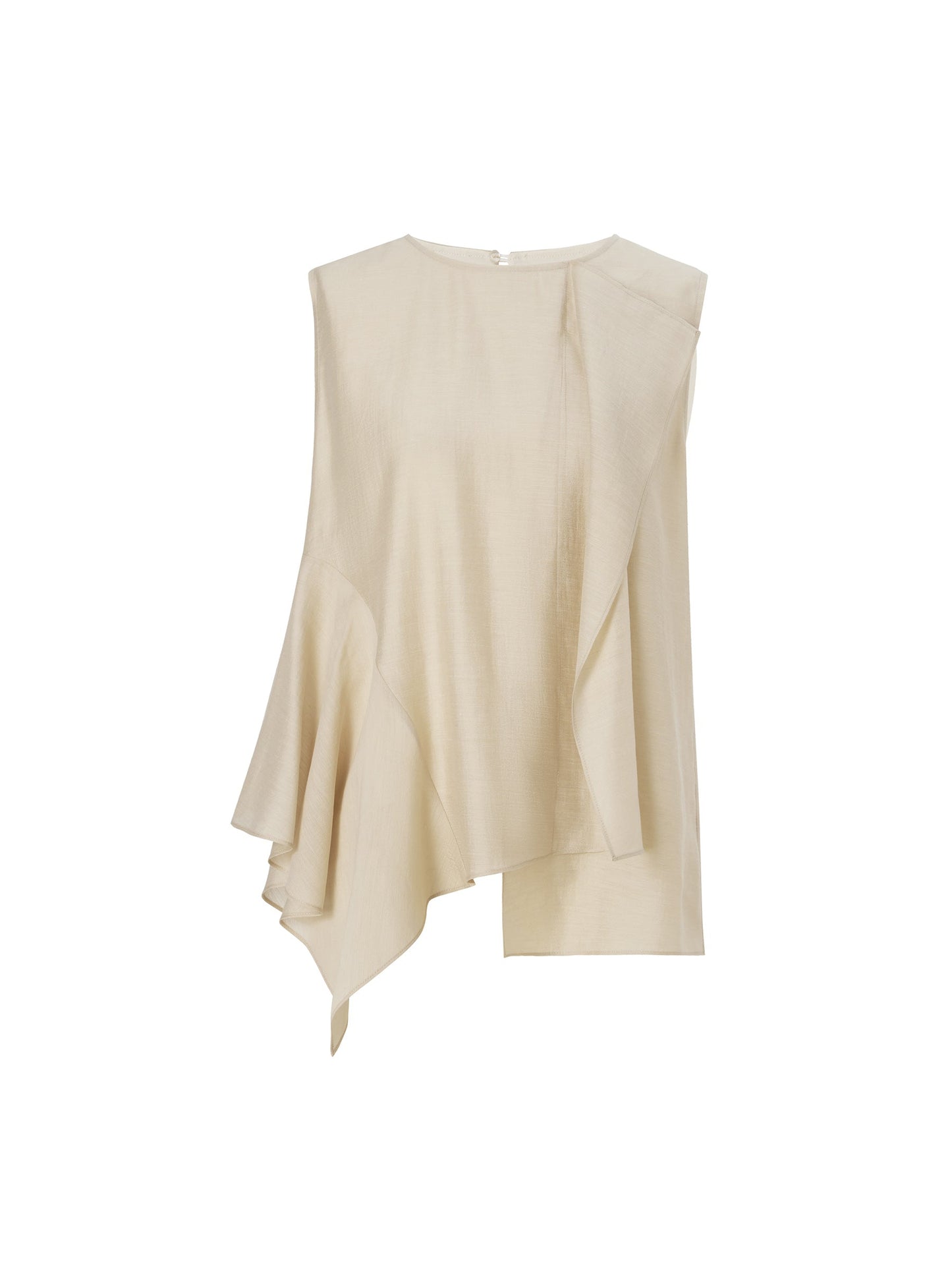 Lyocell Blend Ruffle-Detailing Women Tank Top