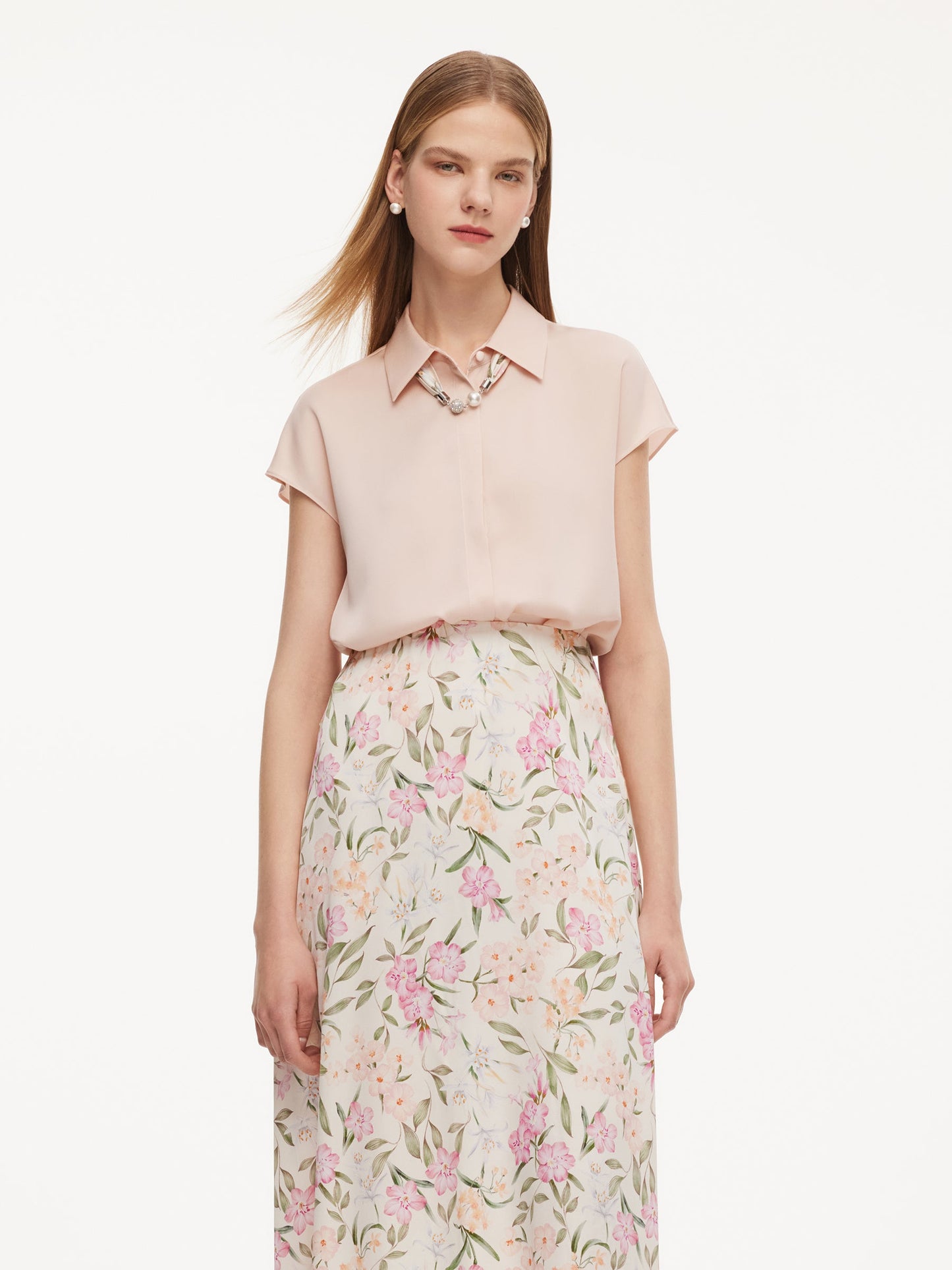 22MM Mulberry Silk Women Shirt With Silk Scarf