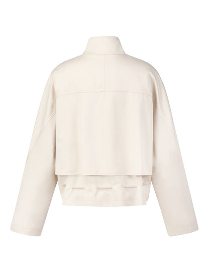 Tencel Blend Drawstring Hem Women Short Trench Coat