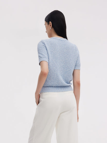 Frayed Edge Women Knit Top