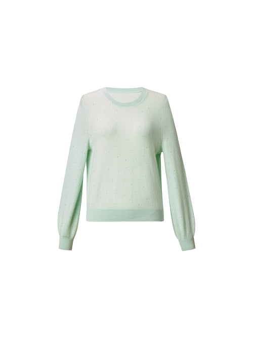 [Preview] 100% Cashmere Beaded Sequins Women Sweater