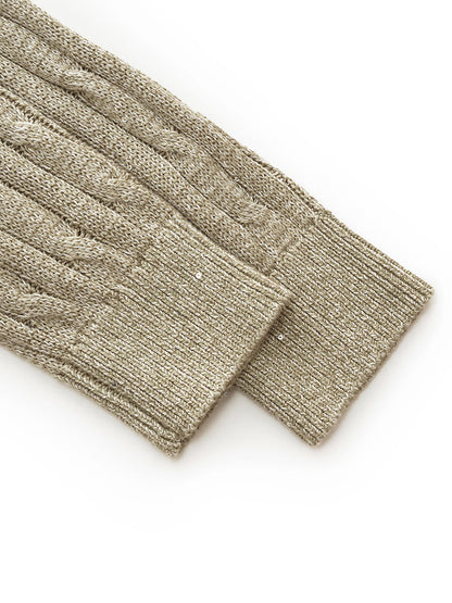 Linen Sequins Openwork Women Knit Cardigan