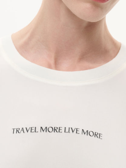 22MM Mulberry Silk Tencel Blend Women Letter Print T-Shirt