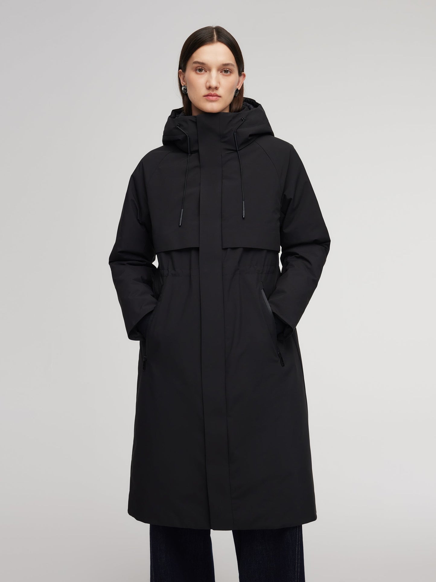 Hooded Unisex Goose Down Trench Coat