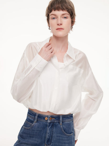 Tencel Blend Mock Layered Women Shirt
