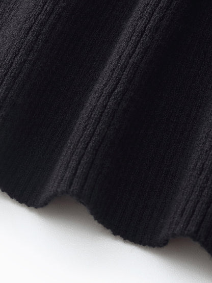 Wool Blend Sleeveless Mini Dress And Mock Neck Knit Top Two-Piece Set