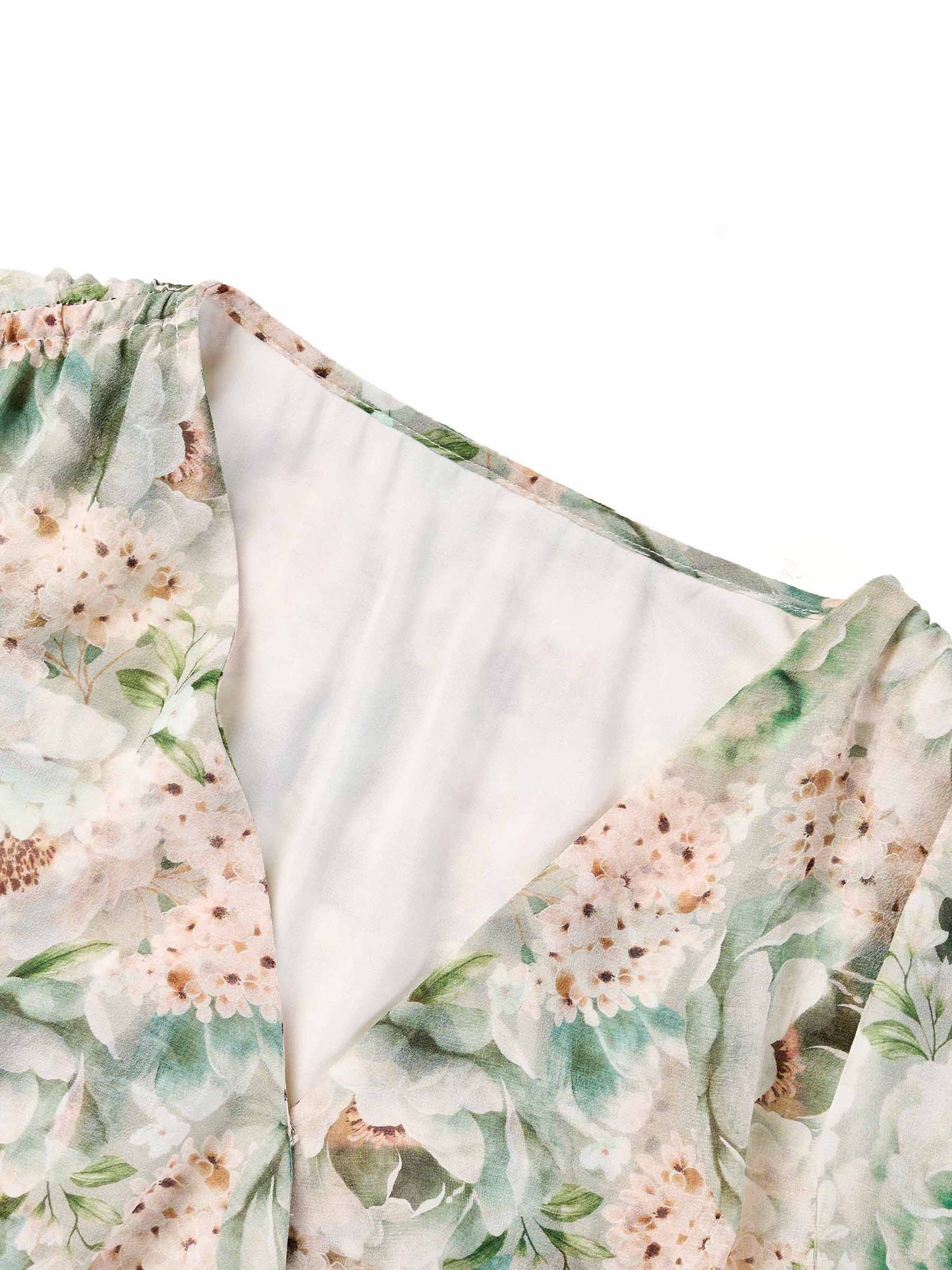 10MM Mulberry Silk Floral Print Ruffled Sleeve Women Wrap Maxi Dress