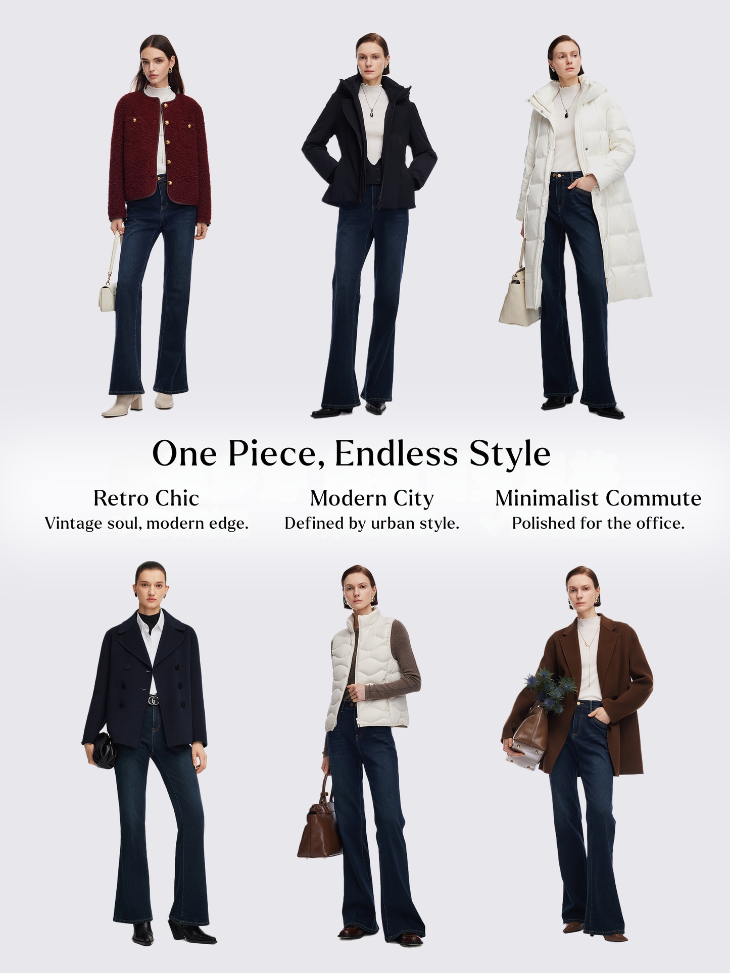 Denim Fleece Lined Women Flared Jeans