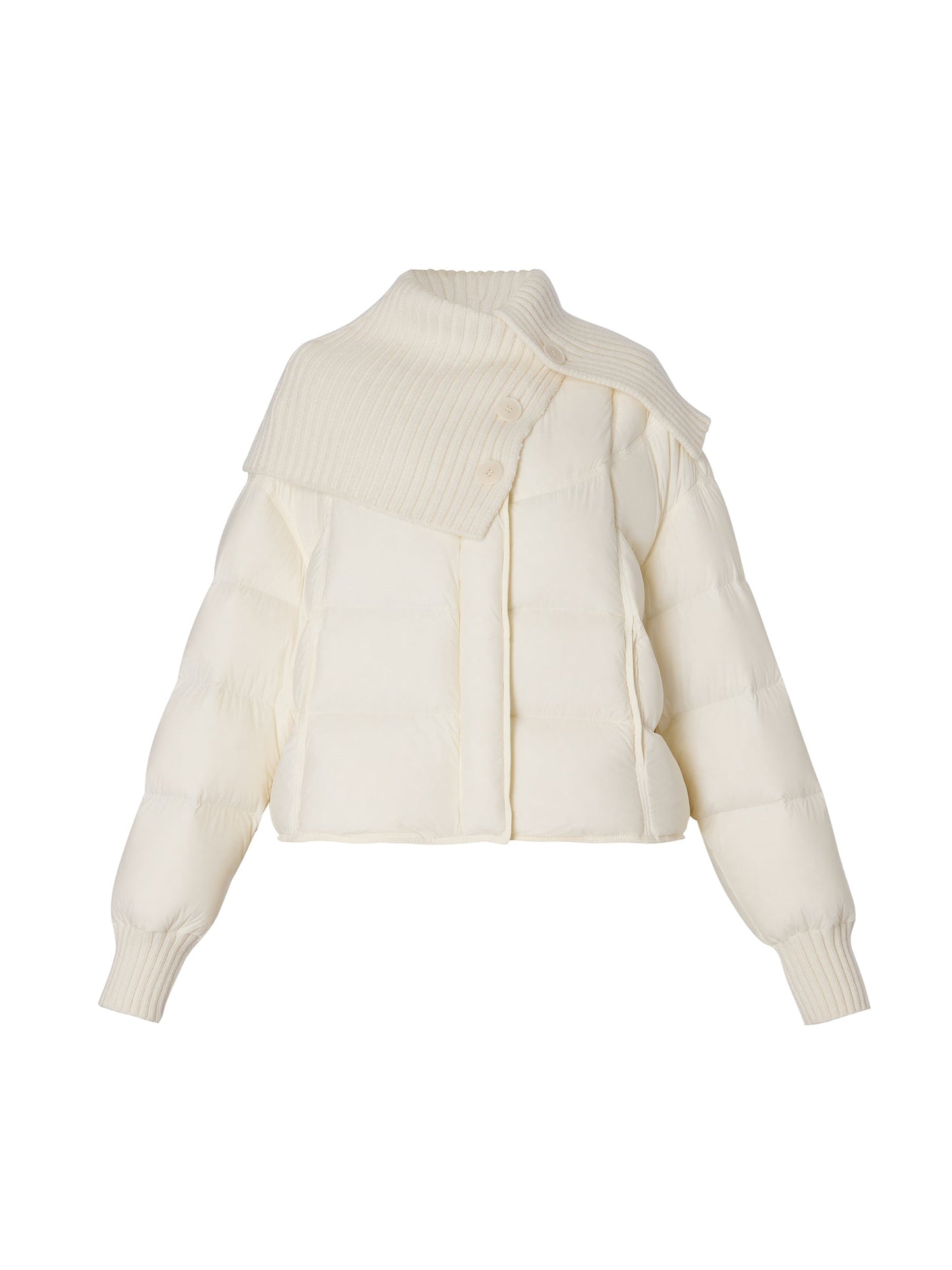 Cocoon Knitted Convertible Collar Goose Down Jacket
