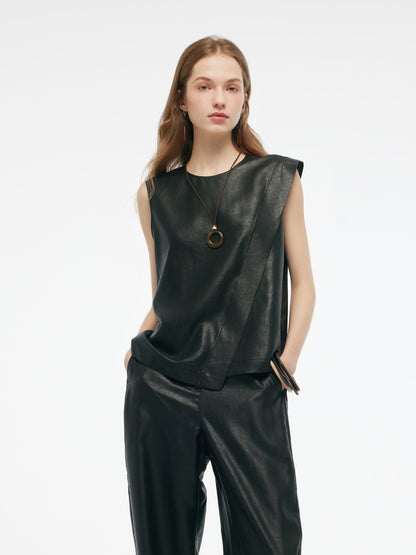 16MM Xiang Yun Silk Women Asymmetric Tank Top