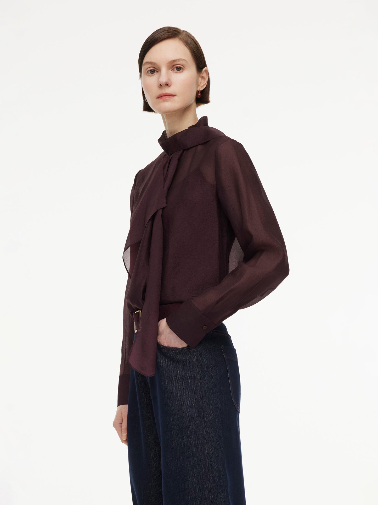 [Preview] Tie Front Women Shirt With Camisole