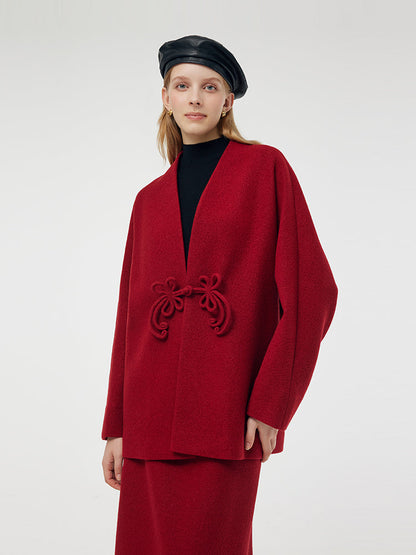 100% Wool New Chinese-Style Women Coat