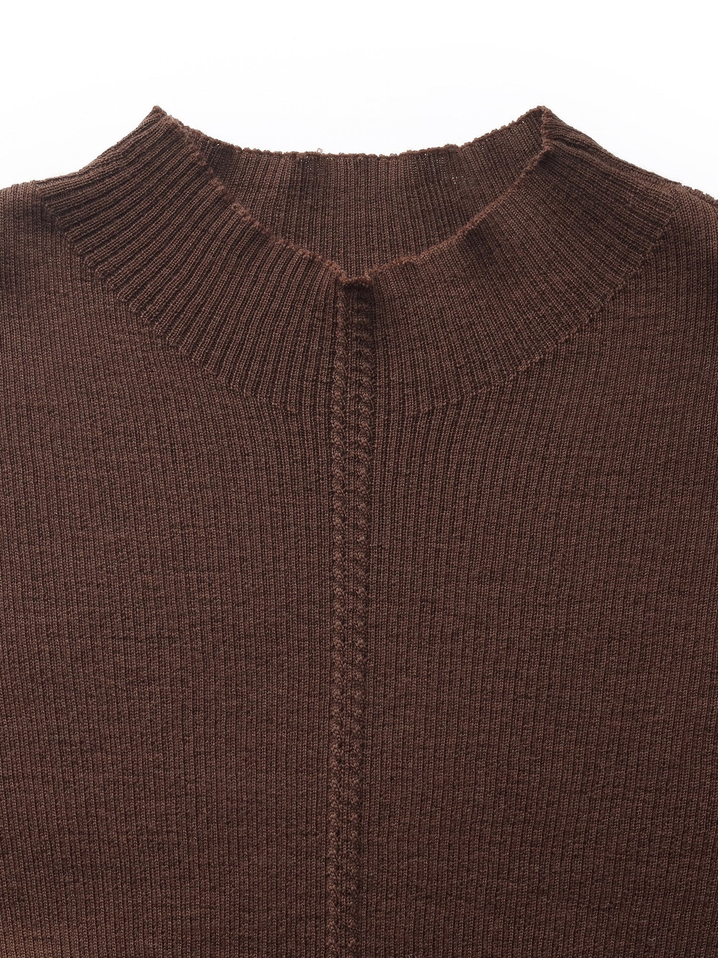100% Machine Washable Wool Mock Neck Women Knit Top