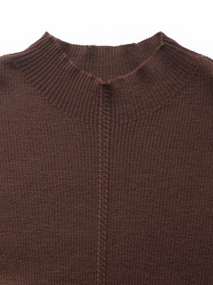 100% Machine Washable Wool Mock Neck Women Knit Top