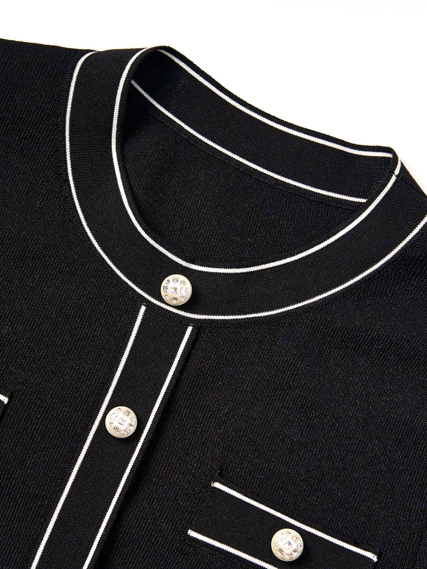 Tencel Blend Contrast Trim Women Pleated Hem Knit Mini Dress