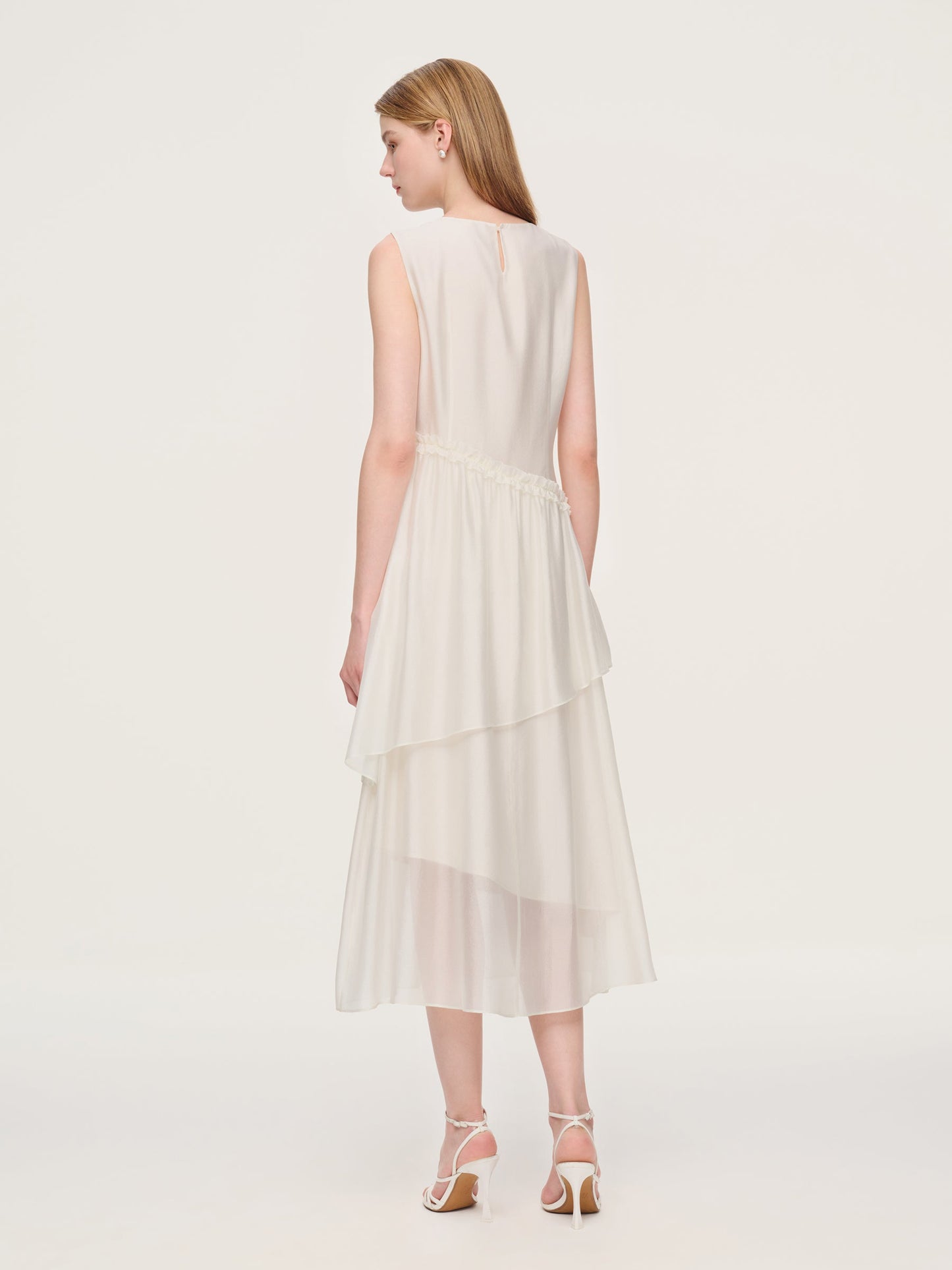 Ruffle Sleeveless Women Tiered Maxi Dress
