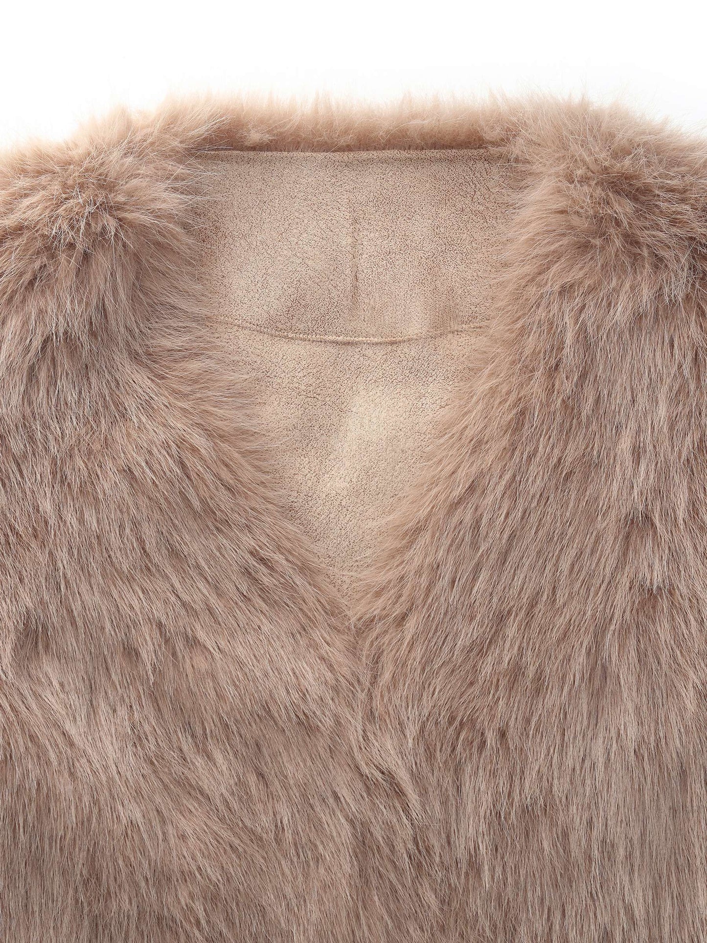Eco-friendly Fur V-Neck Women Coat
